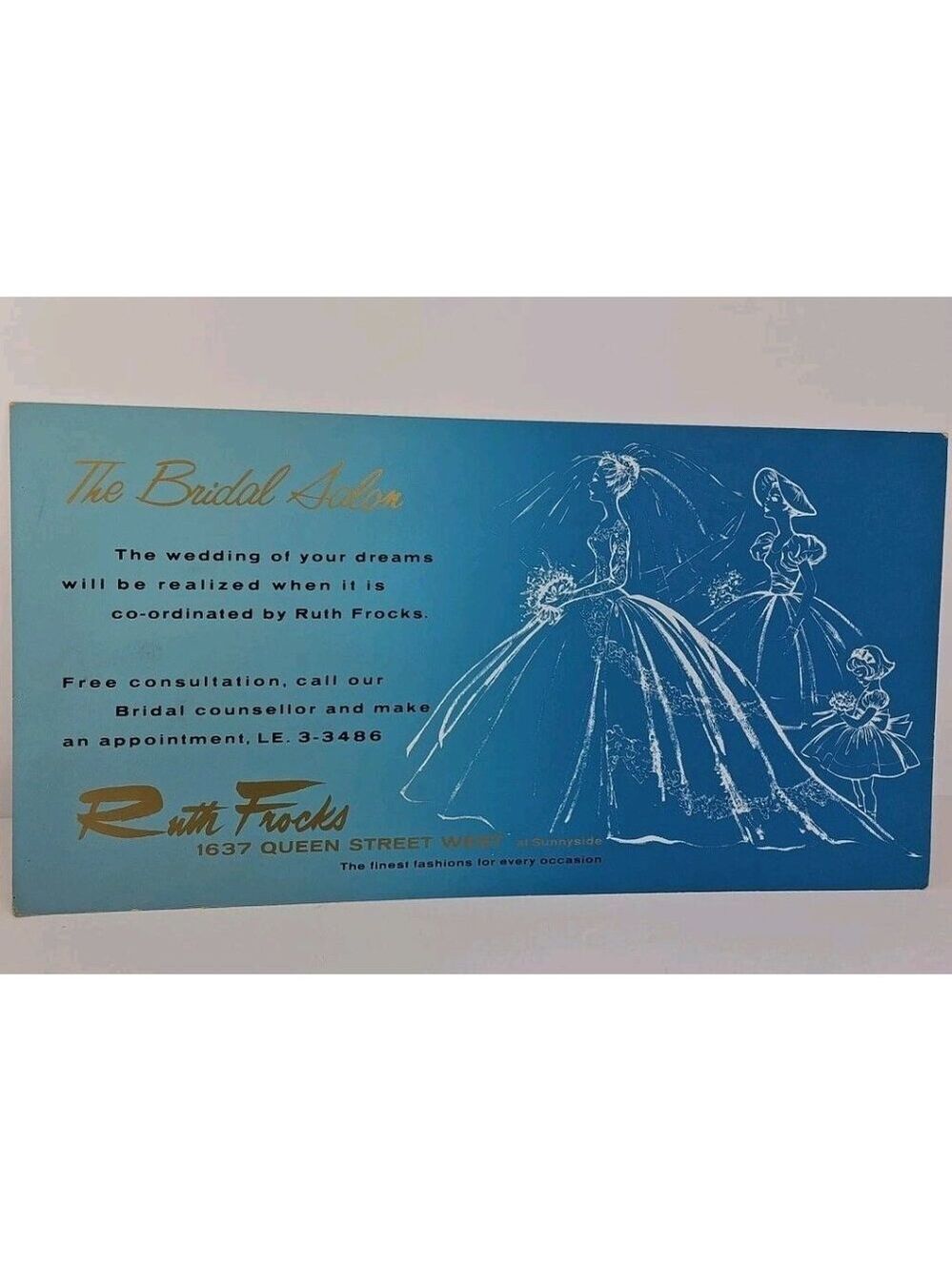 Ruth Frocks Toronto Canada 1950s Advertising Retail Store Fashion Sign RARE
